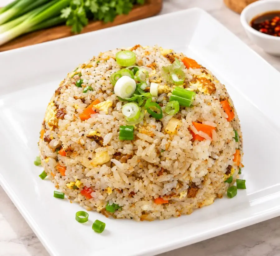 Golden fried rice dome